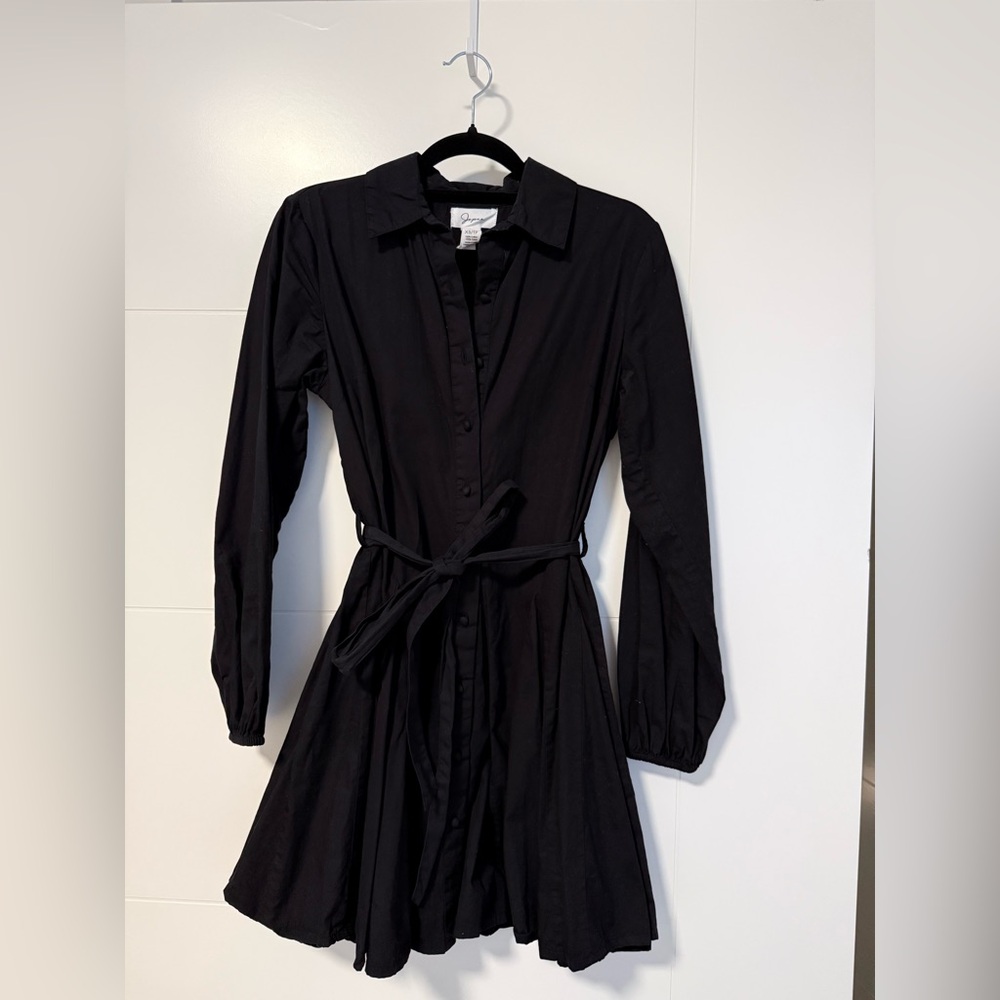 Japax Black Cotton Shirt Dress – XS